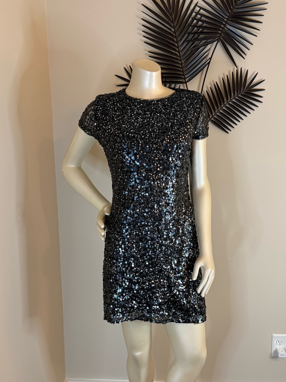 Hailey Logan Black Sequin Mini Dress